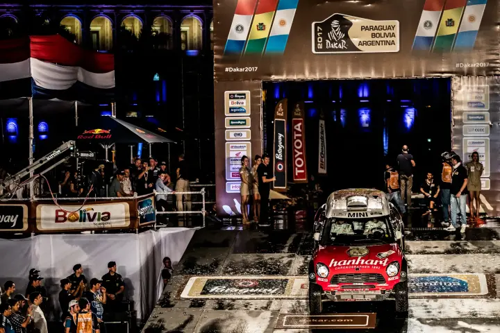 Dakar Rally 2017: Mini car at Dakar 2017 start podium