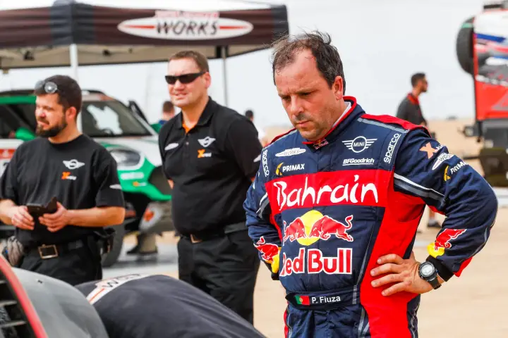 Dakar Rally 2020: Bahrain Red Bull driver looking down pensively