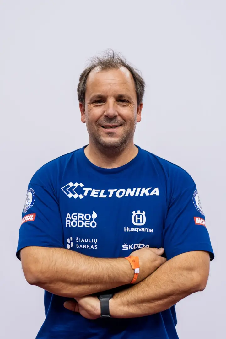 Dakar Rally 2022: driver portrait white background Teltonika team shirt