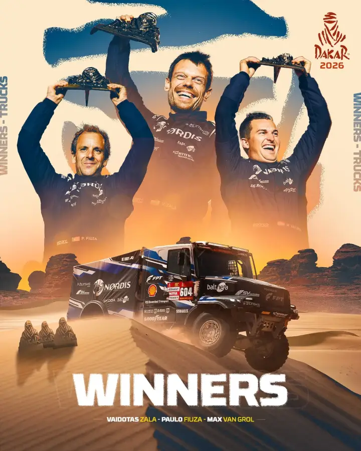 Dakar Rally 2026: NORDIS Dakar 2026 Trucks winners promotional poster